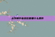 大学刚毕业贷款需要什么条件