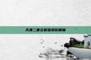 天津二套公积金贷款额度