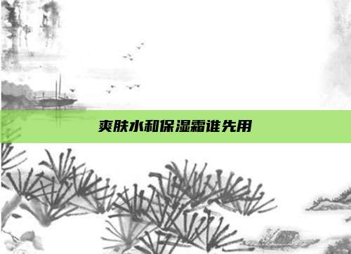爽肤水和保湿霜谁先用