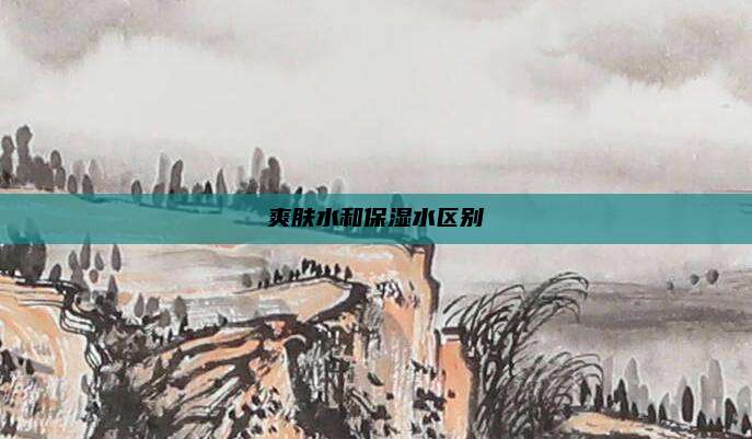 爽肤水和保湿水区别