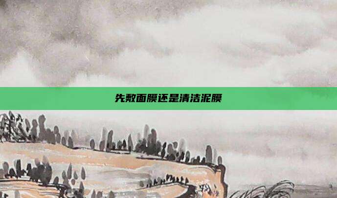 先敷面膜还是清洁泥膜