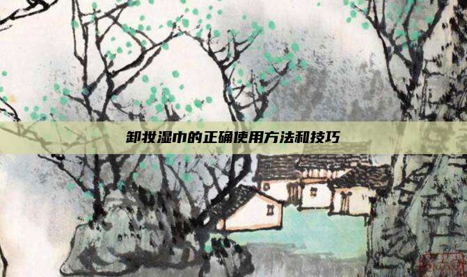 卸妆湿巾的正确使用方法和技巧