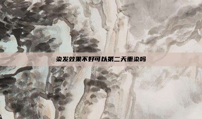 染发效果不好可以第二天重染吗