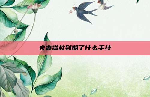 夫妻贷款到期了什么手续