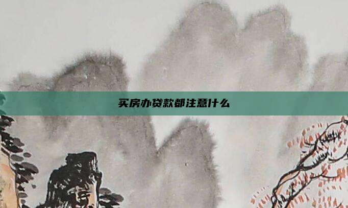 买房办贷款都注意什么