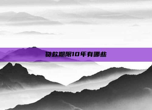 贷款期限10年有哪些