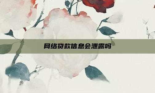 网络贷款信息会泄露吗