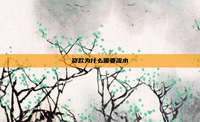 贷款为什么需要流水