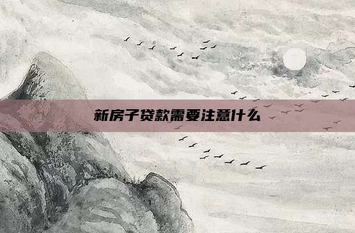 新房子贷款需要注意什么