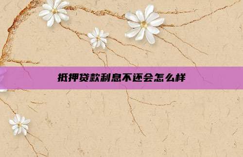 抵押贷款利息不还会怎么样