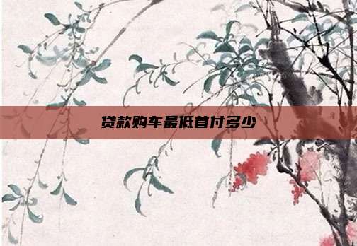 贷款购车最低首付多少