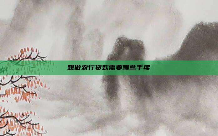 想做农行贷款需要哪些手续
