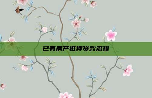 已有房产抵押贷款流程