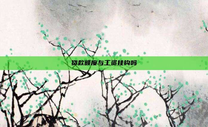 贷款额度与工资挂钩吗