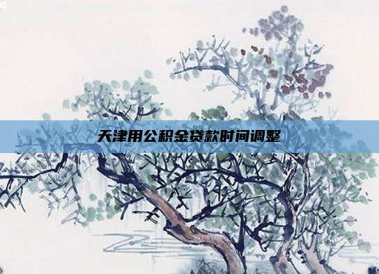 天津用公积金贷款时间调整