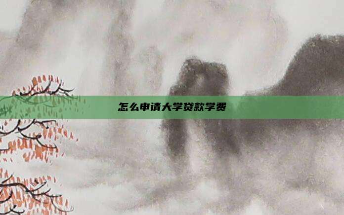 怎么申请大学贷款学费