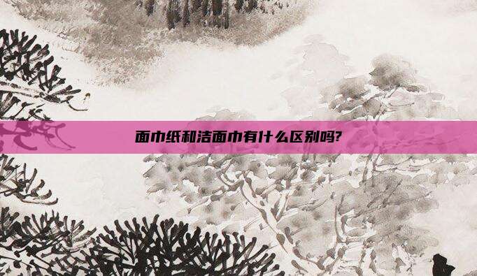 面巾纸和洁面巾有什么区别吗?