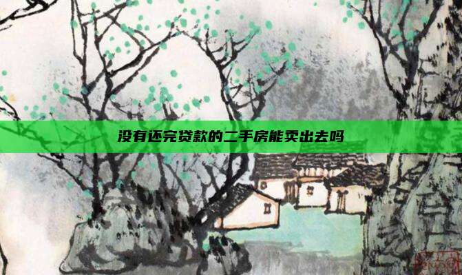 没有还完贷款的二手房能卖出去吗