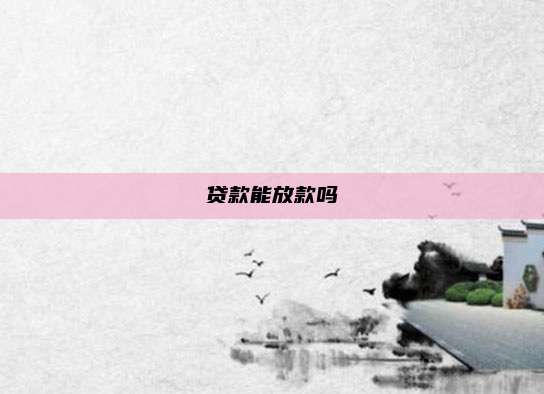 贷款能放款吗