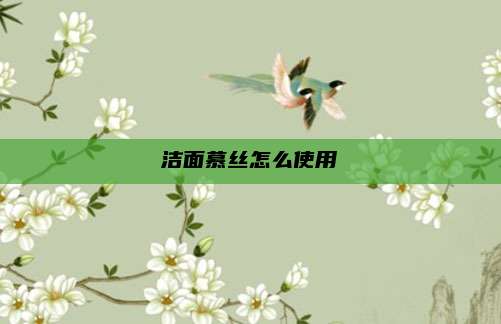 洁面慕丝怎么使用