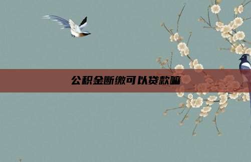 公积金断缴可以贷款嘛