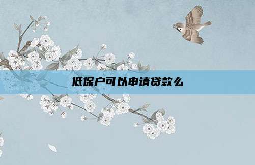 低保户可以申请贷款么