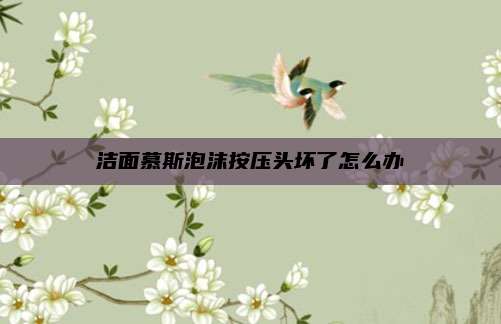 洁面慕斯泡沫按压头坏了怎么办