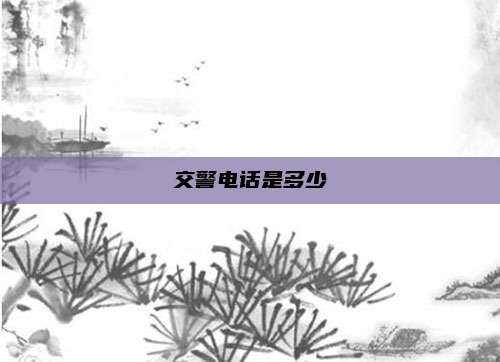 交警电话是多少