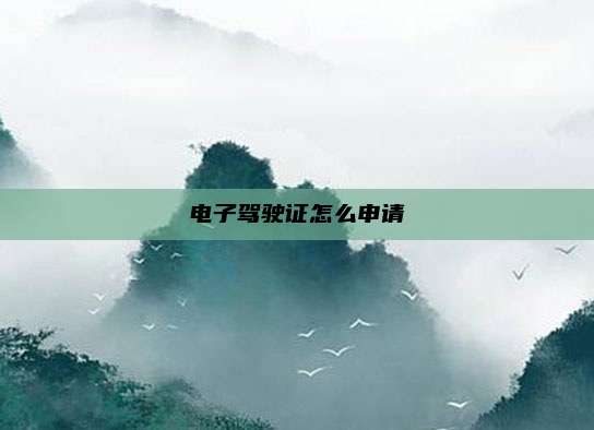 电子驾驶证怎么申请