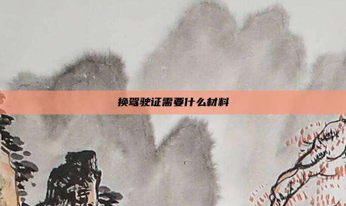 换驾驶证需要什么材料