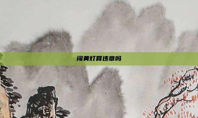 闯黄灯算违章吗